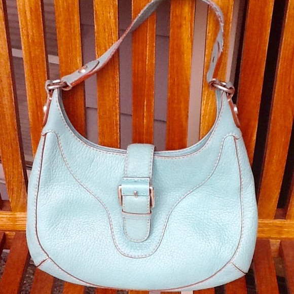 Michael Kors Handbags - Michael Kors baby blue pebble leather shoulder bag
